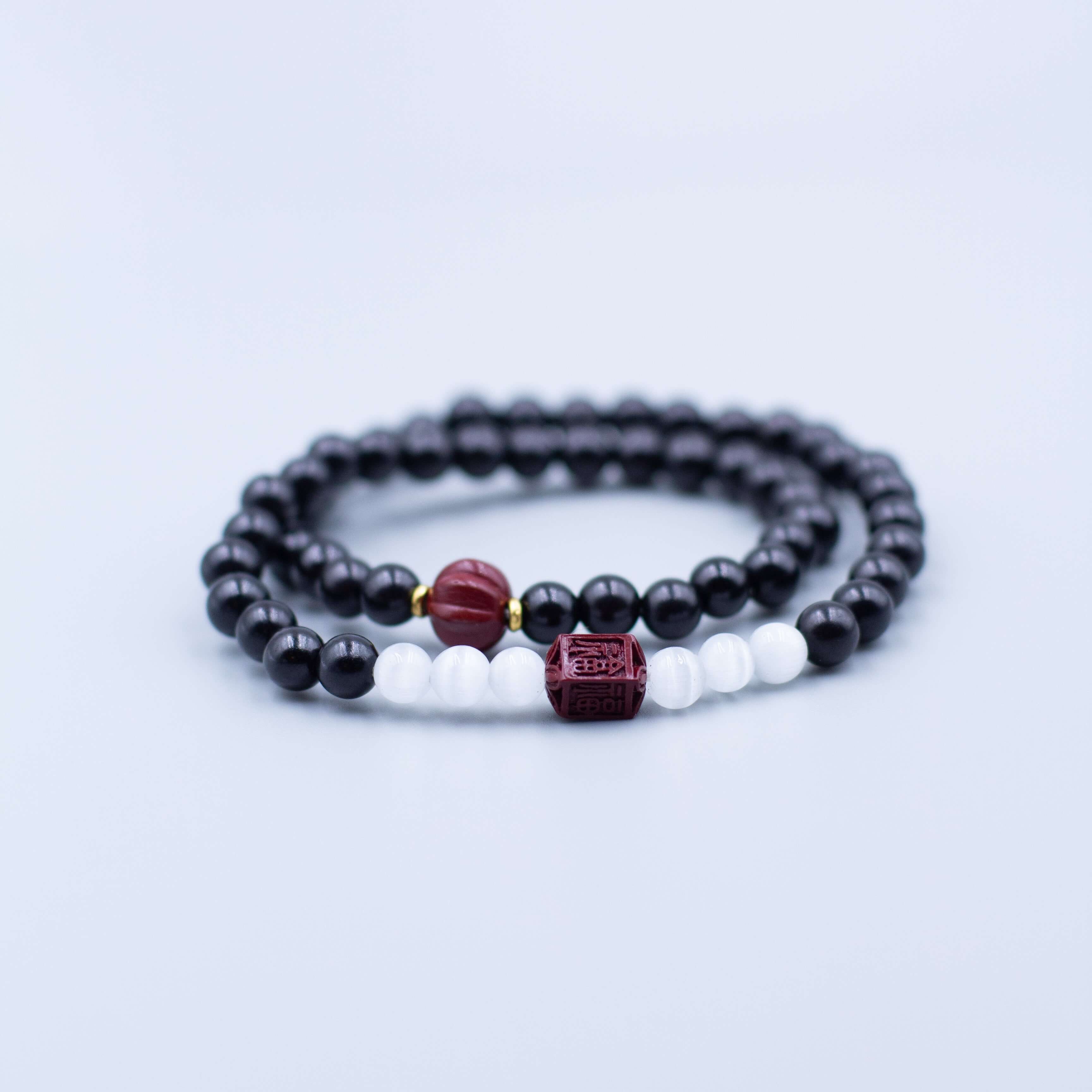 Ebony Double-Circle Bracelet-Protection & Insight