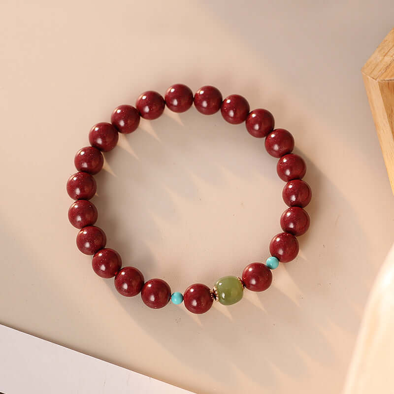 Cinnabar Nephrite Jade Bracelet - Enhance Your Energy