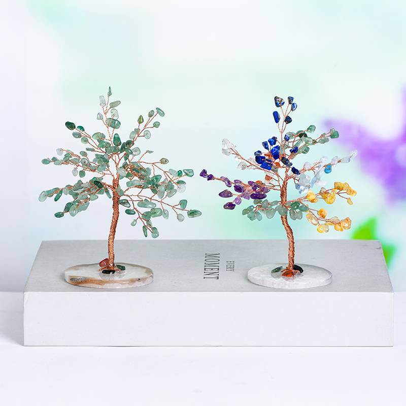 Feng Shui Crystal Tree of Life with natural crystals featuring tree-shaped design symbolizing growth and energy goals.