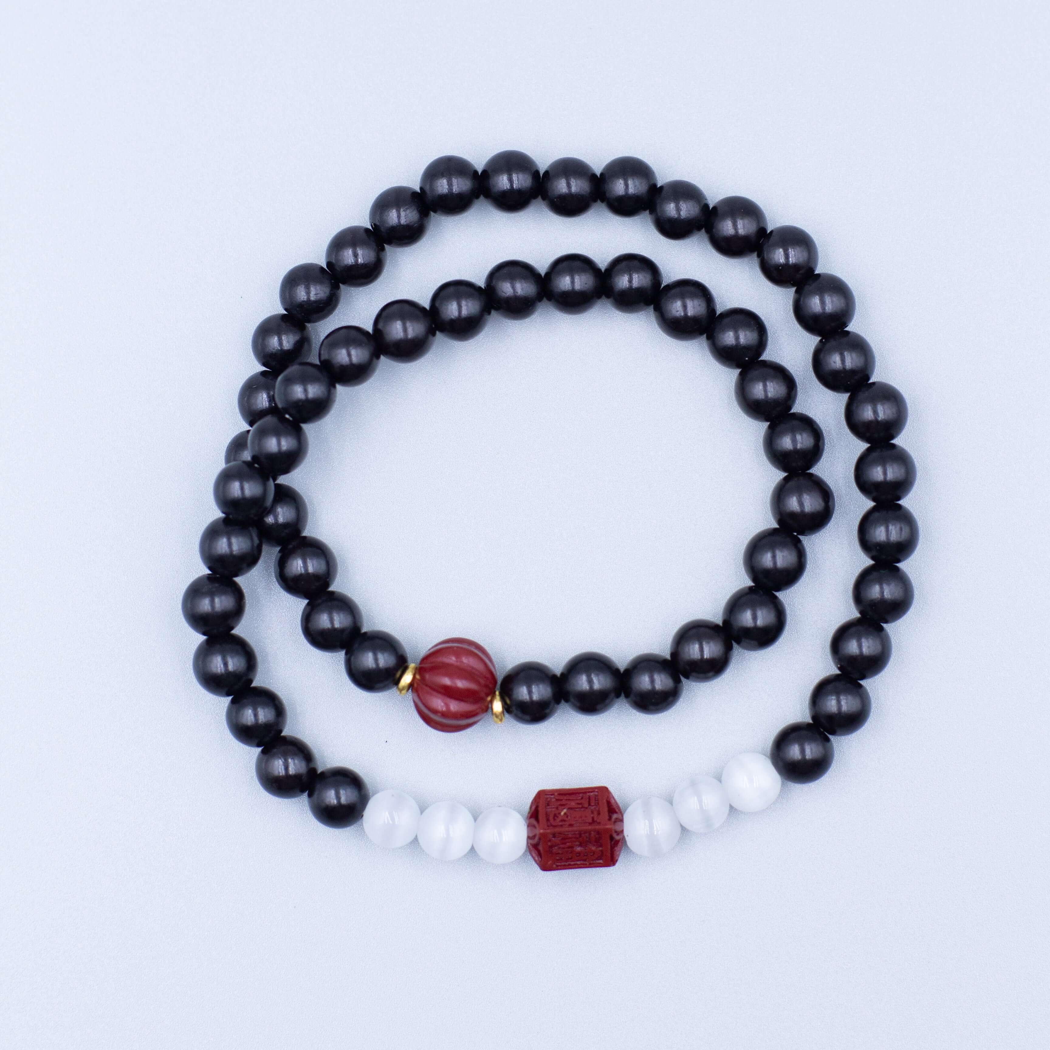 Ebony Double-Circle Bracelet-Protection & Insight