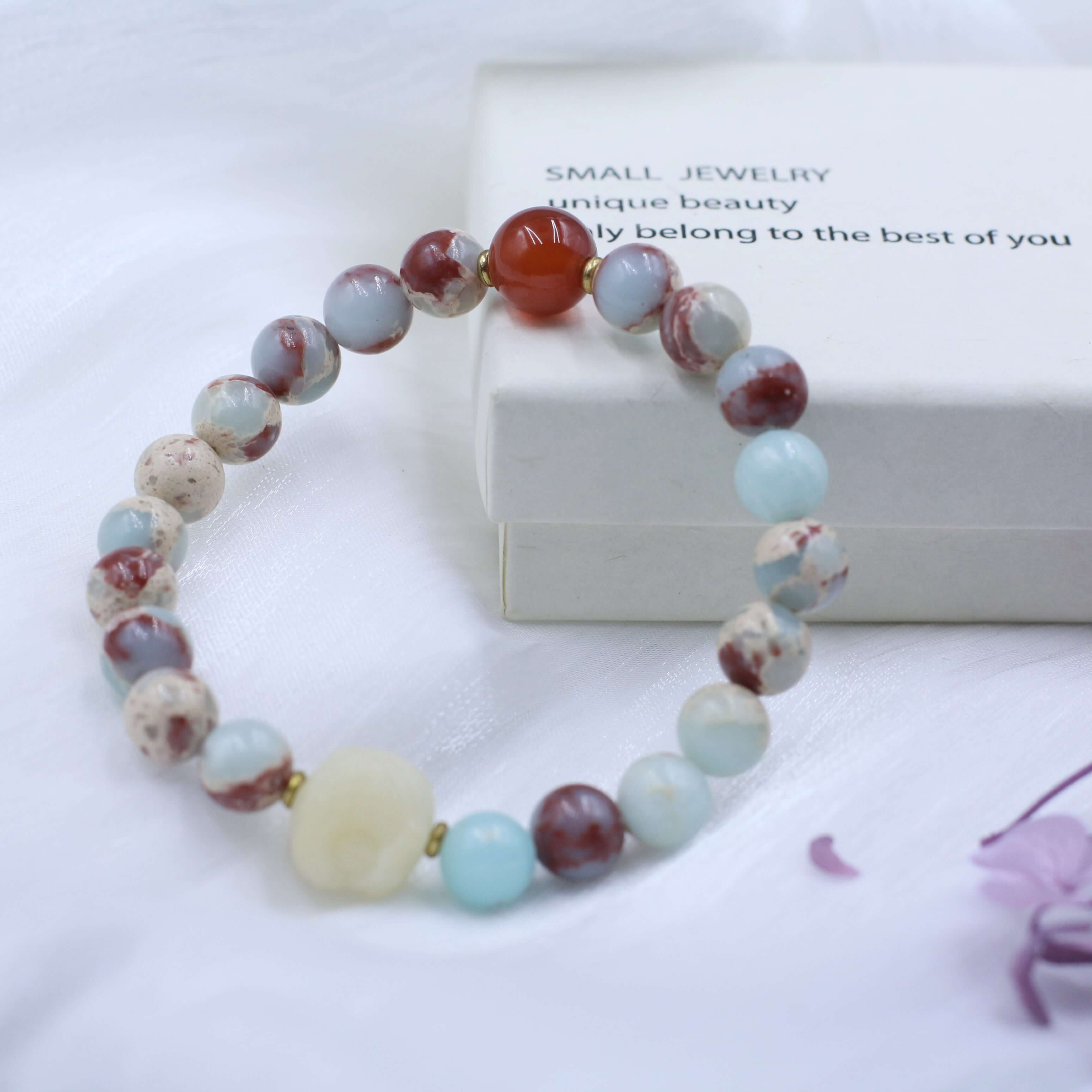 ShouShan Stone Bracelet - Dancing Lion Red Agate Bracelet For Harmony And Protection