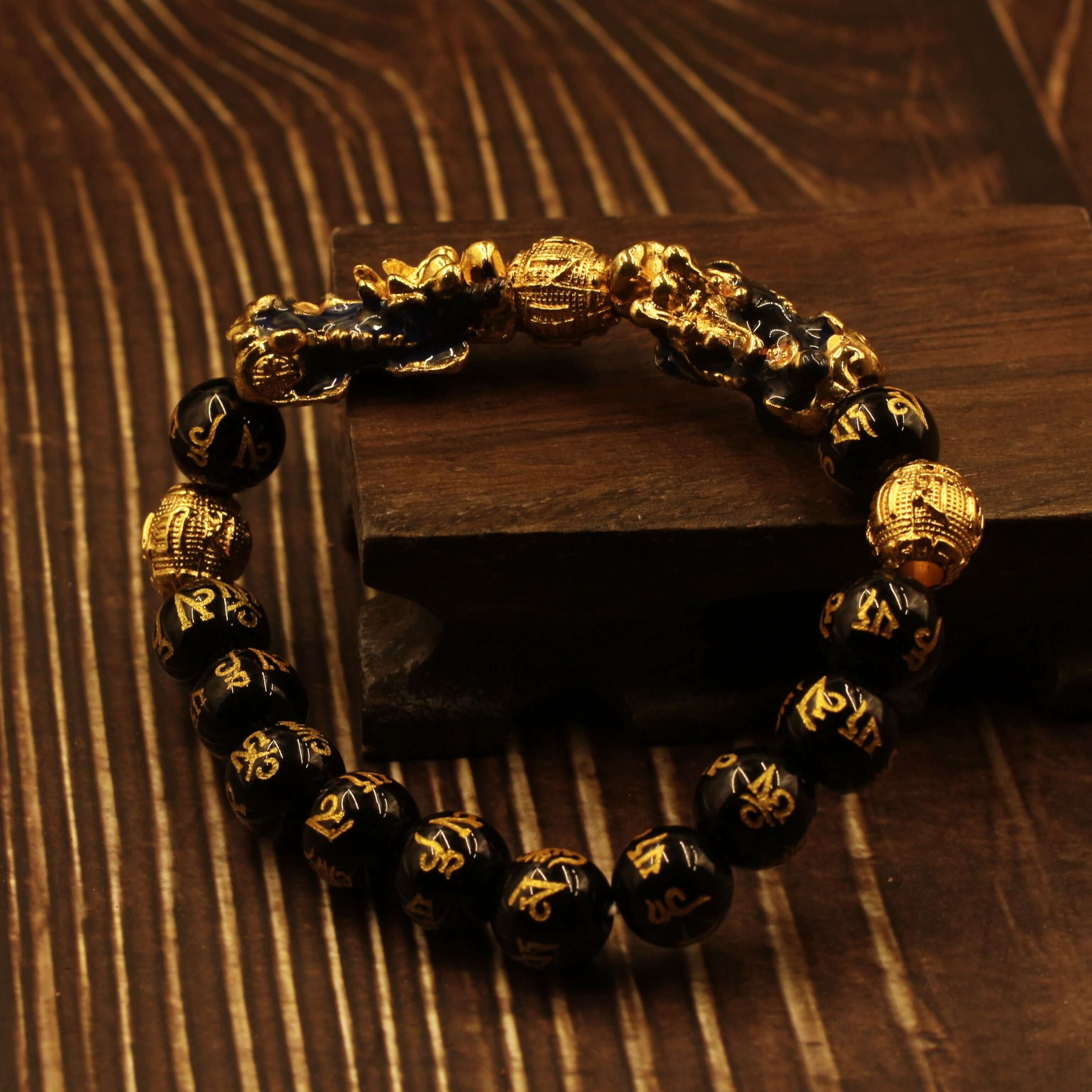 Feng Shui Pixiu Bracelet - Black Obsidian For Wealth