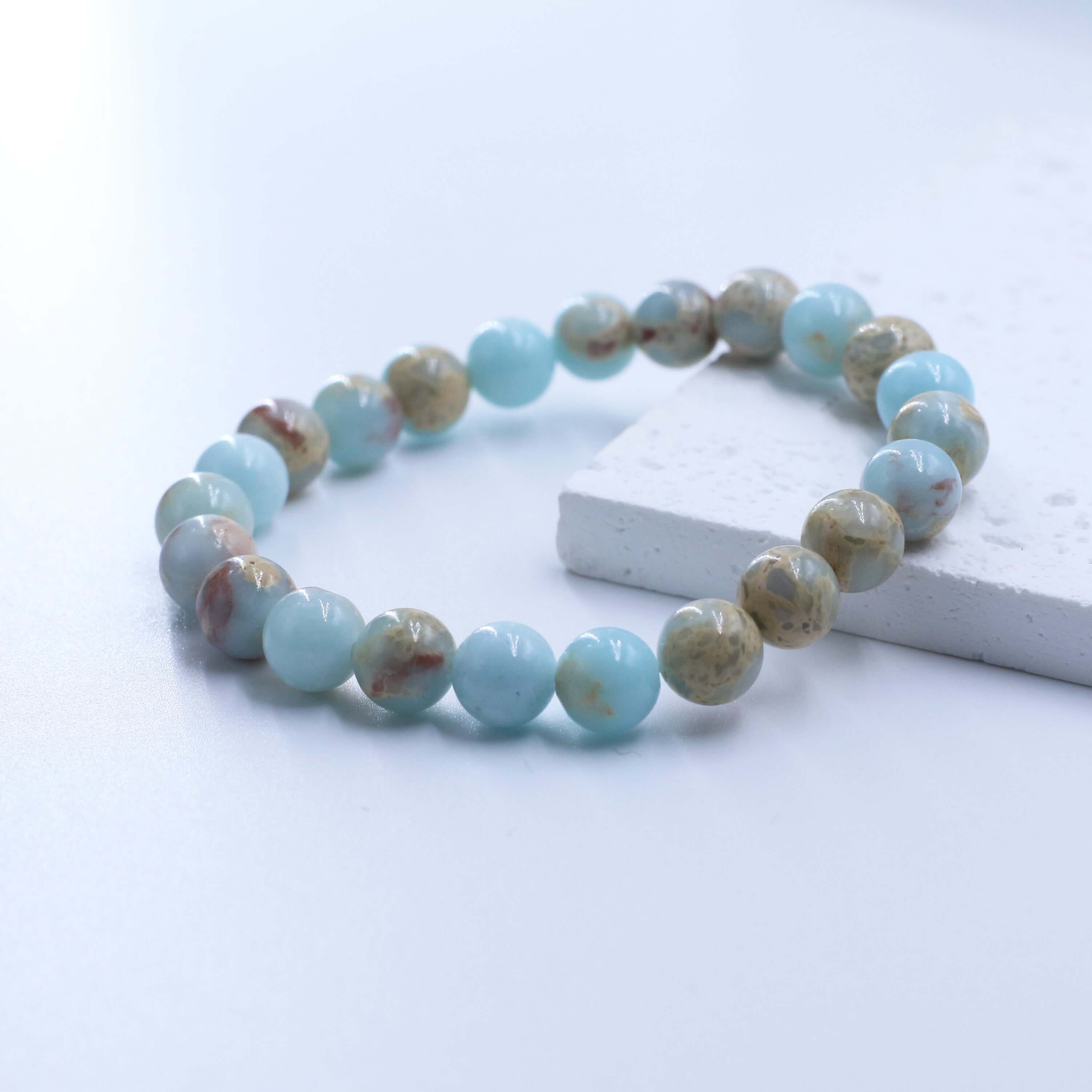 Charming Shoushan Stone Bracelet for Auspiciousness and Good Fortune on White Surface