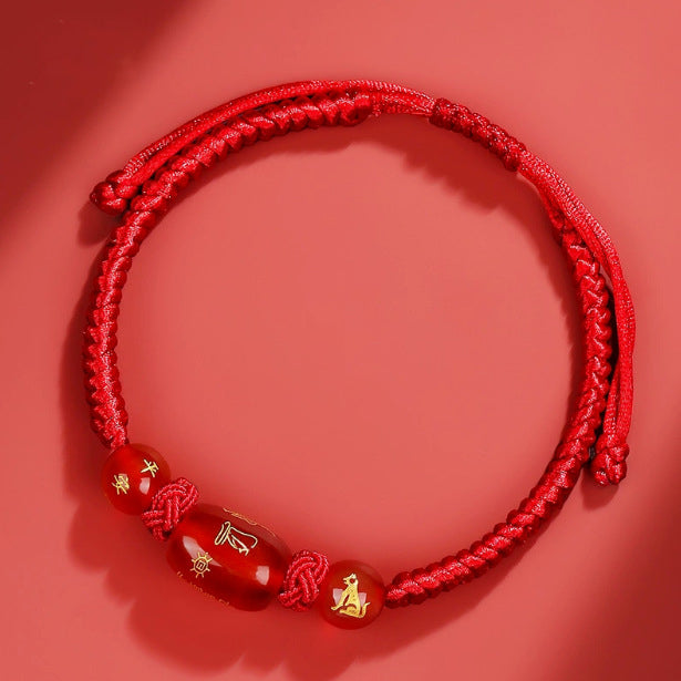 Chinese Zodiac Feng Shui Red String Lucky Bracelet - Tai Sui Amulet