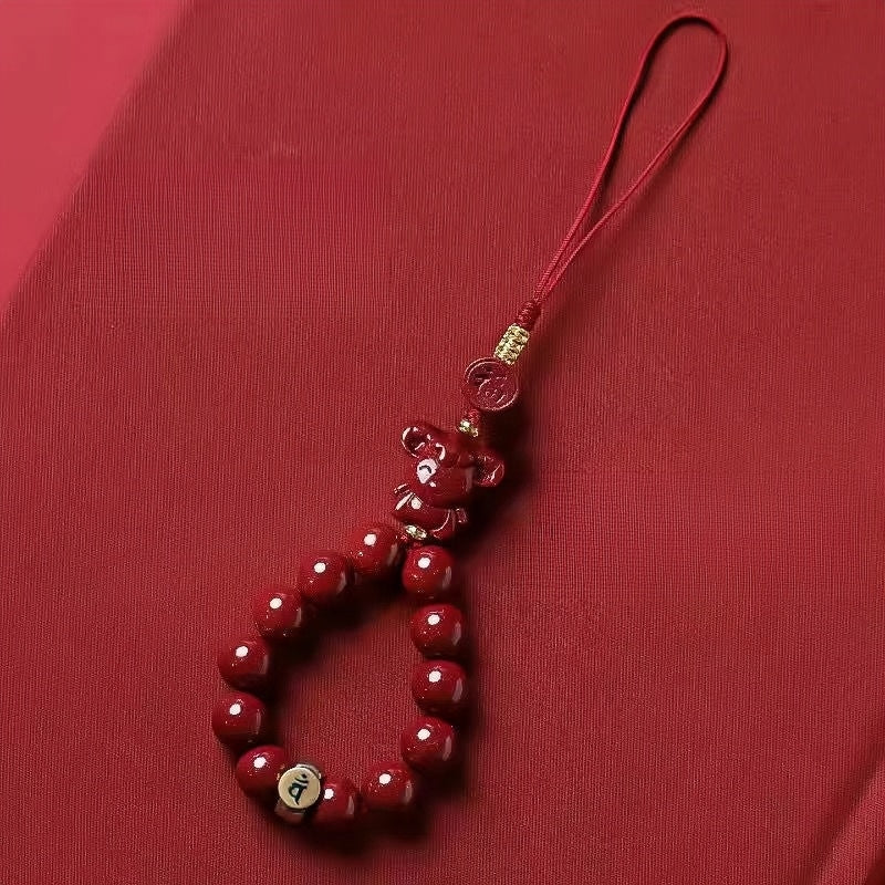 Cinnabar Lucky Charm Phone Strap