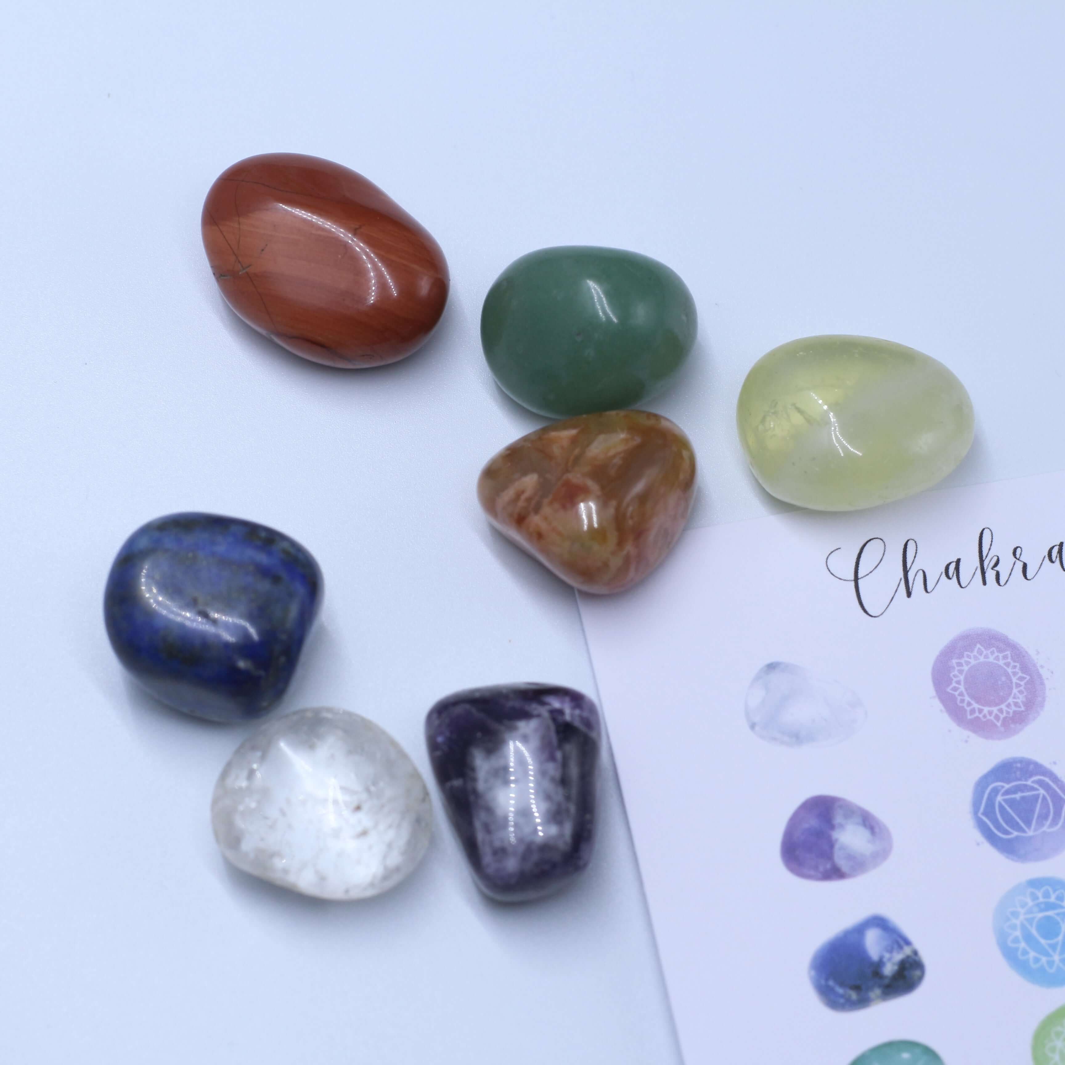 7 Chakra Healing Crystal Set- Balancing Body And Mind with 7 crystals as gift for family and friends