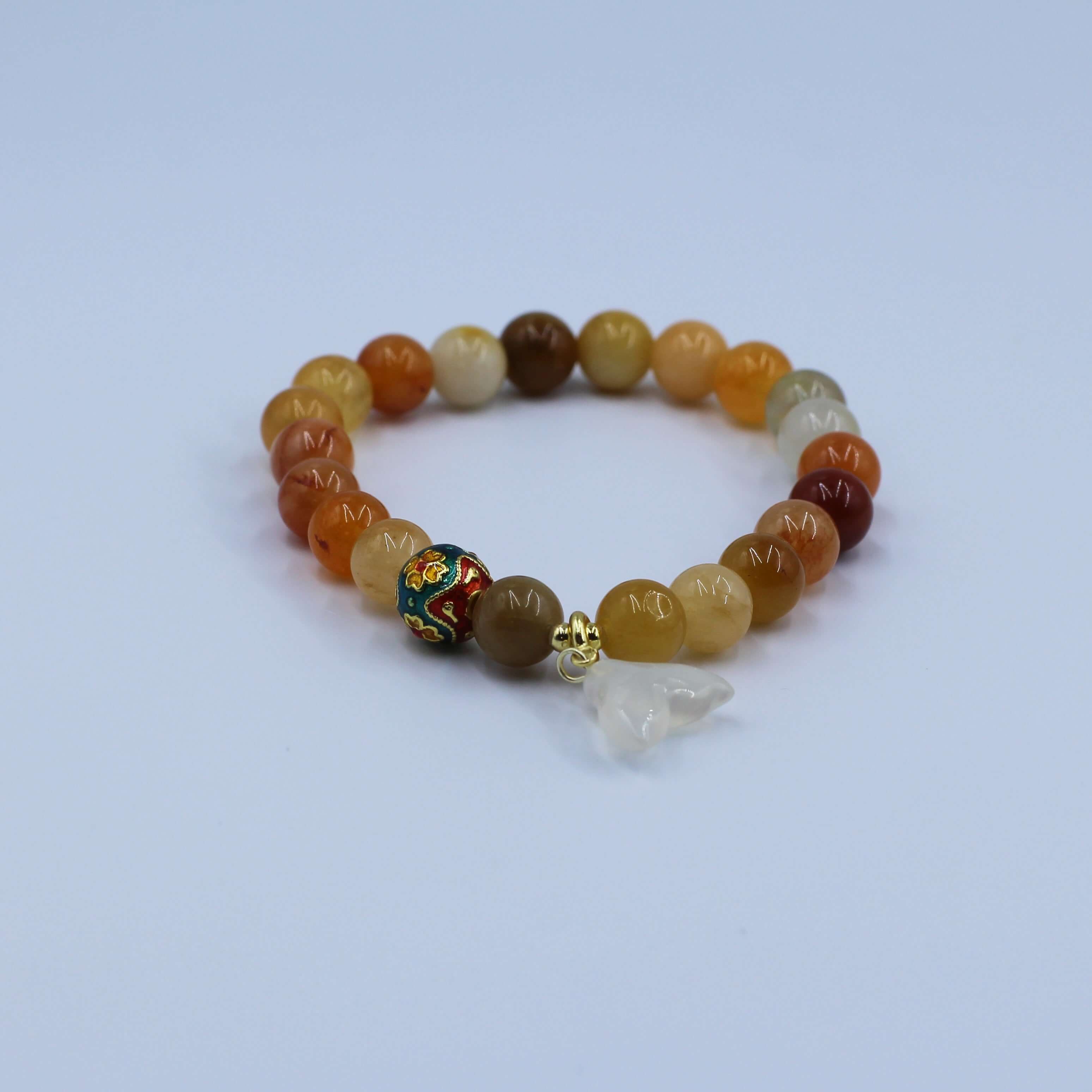 Gold Silk Jade Bracelet - Fishtail For Wealth in your life with Feng Shui