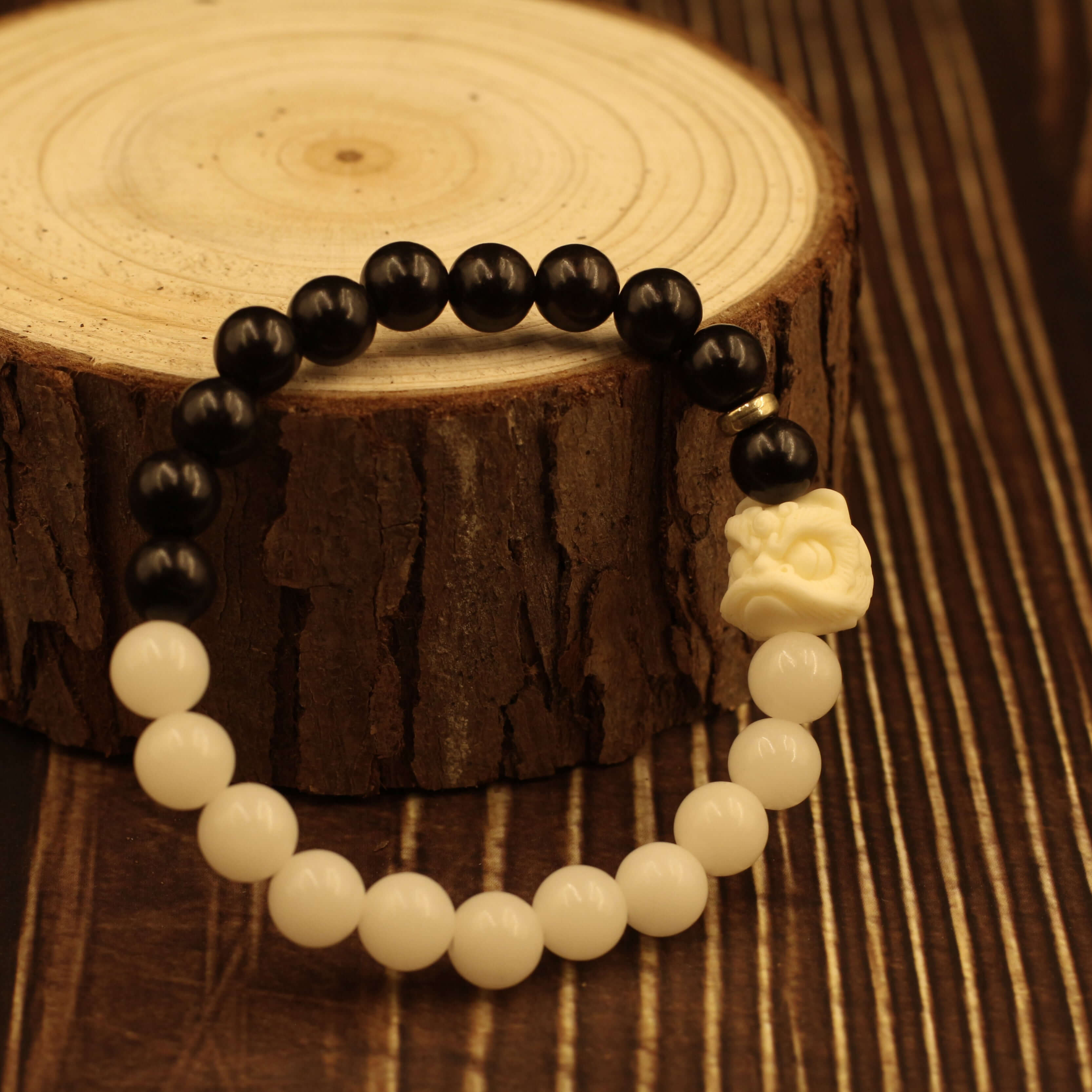 Ebony Bodhi Dancing Lion Bracelet - Attract Balance in your life with Feng Shui 