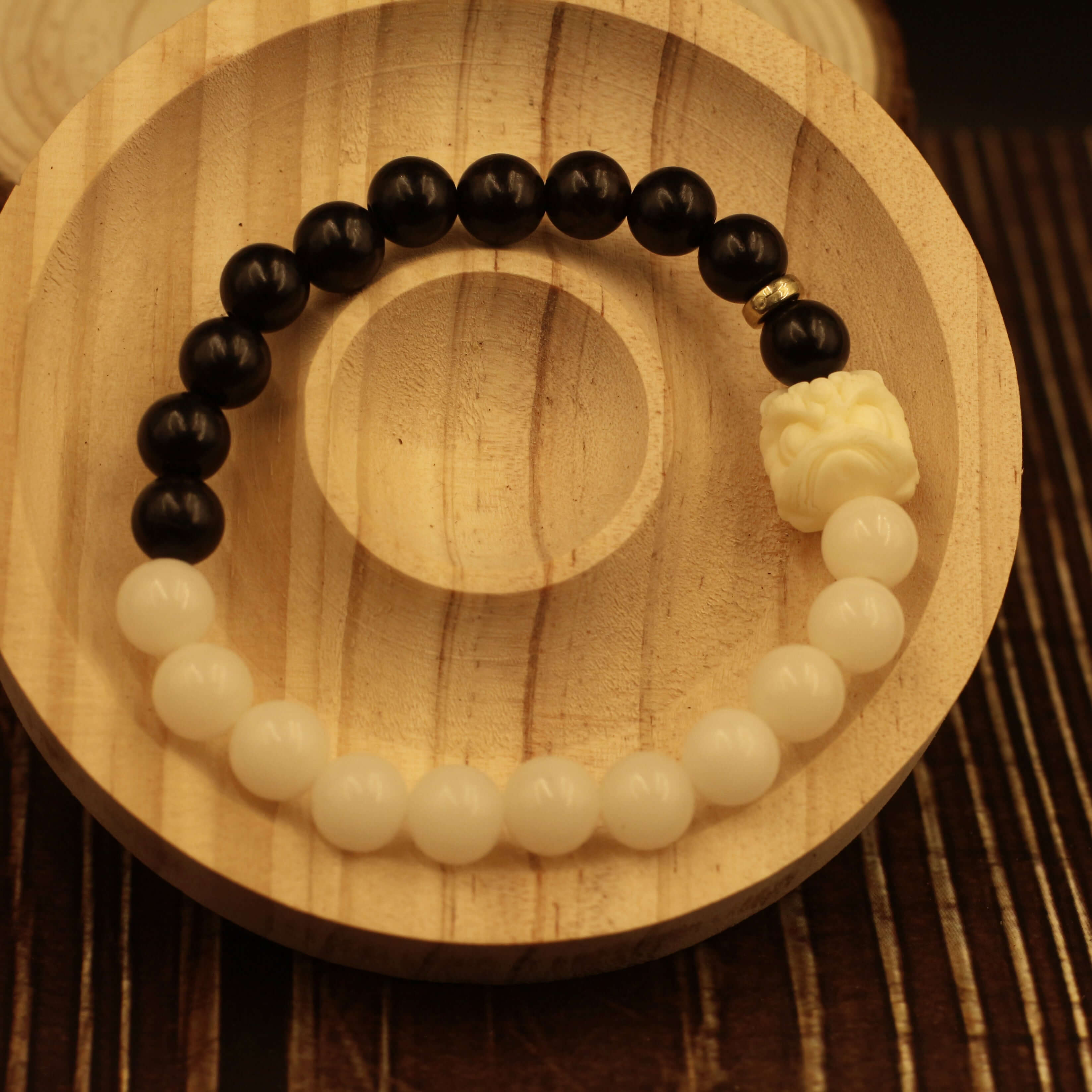 Ebony Bodhi Dancing Lion Bracelet - Attract Balance in your life with Feng Shui 