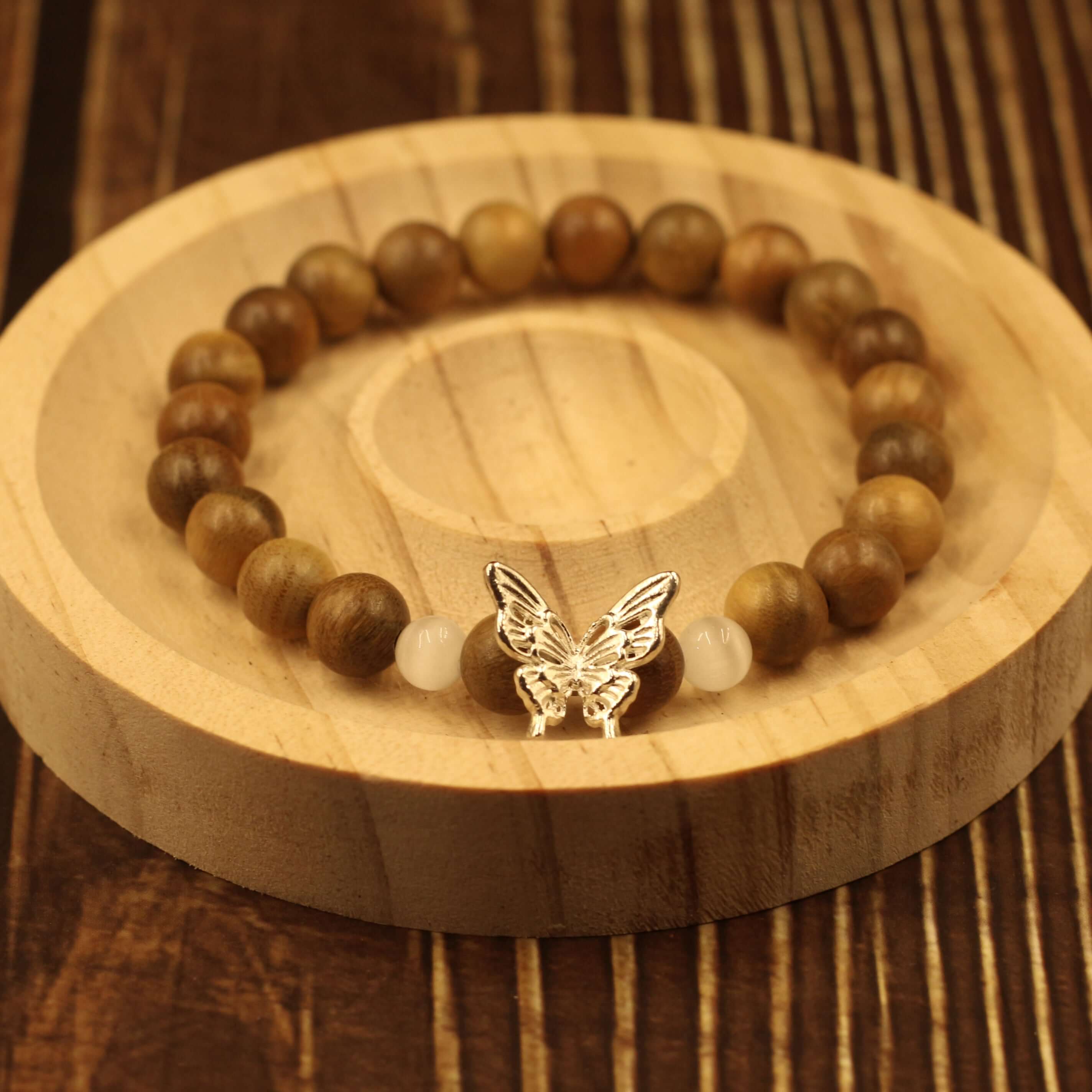 Green Sandalwood Butterfly Bracelet - Find New Power in your life with Feng Shui