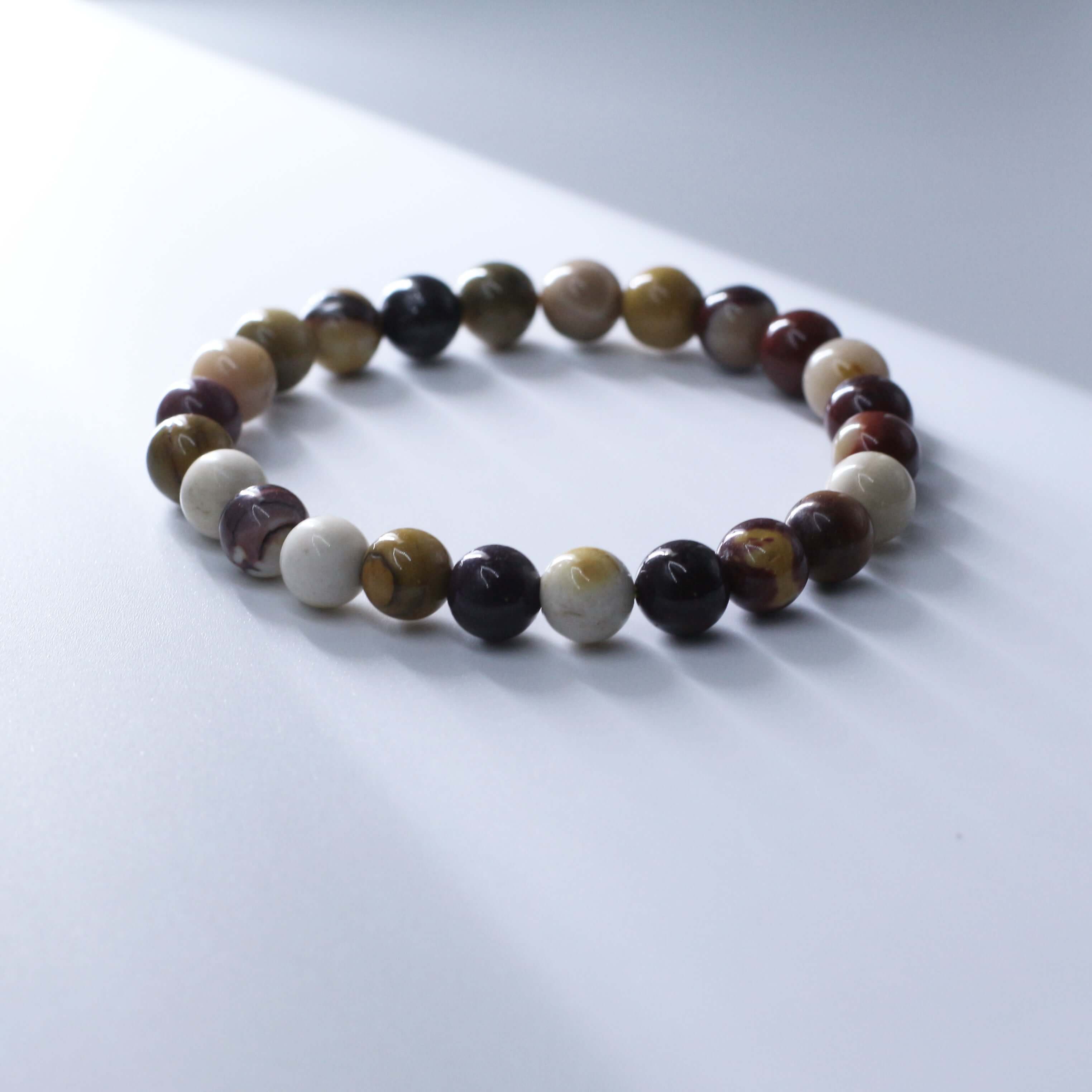 Warm Mookaite Bracelet - Confidence, featuring vibrant multicolored stones to boost vitality and self-faith.