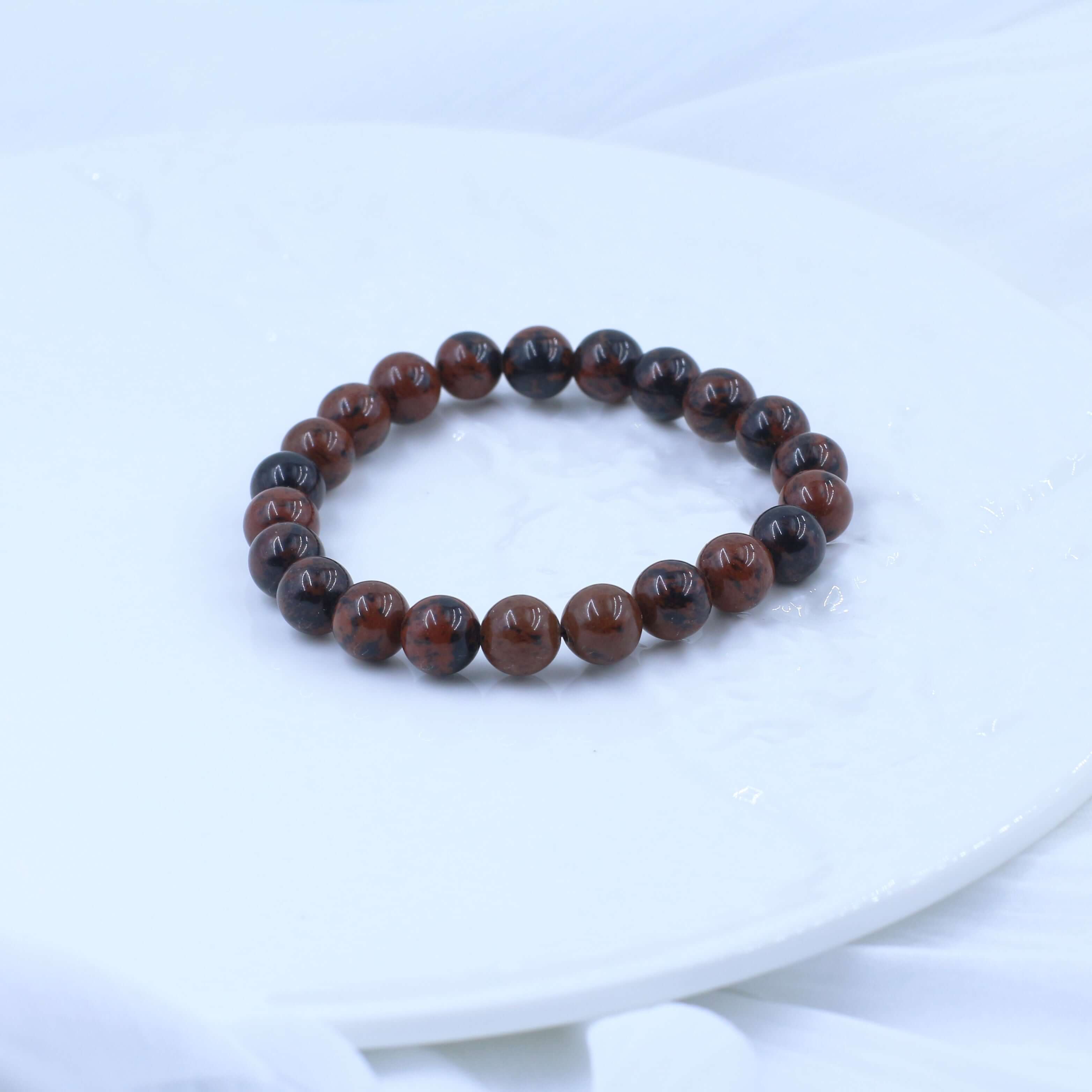 Flame Red Tiger's Eye Bracelet for Courage, enhancing spiritual journey and self-confidence with pure crystal beads.