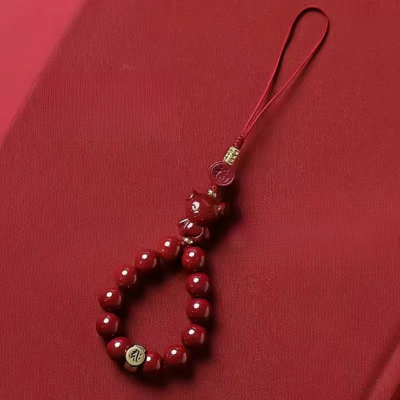 Cinnabar Lucky Charm Phone Strap