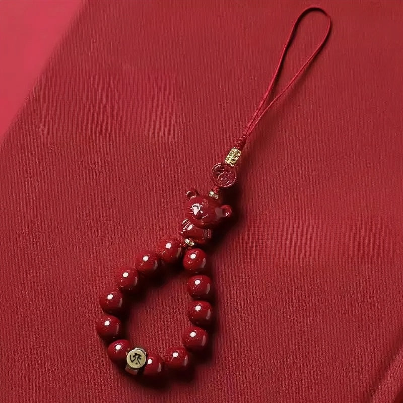 Cinnabar Lucky Charm Phone Strap