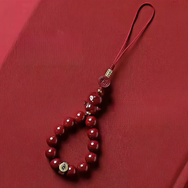 Cinnabar Lucky Charm Phone Strap