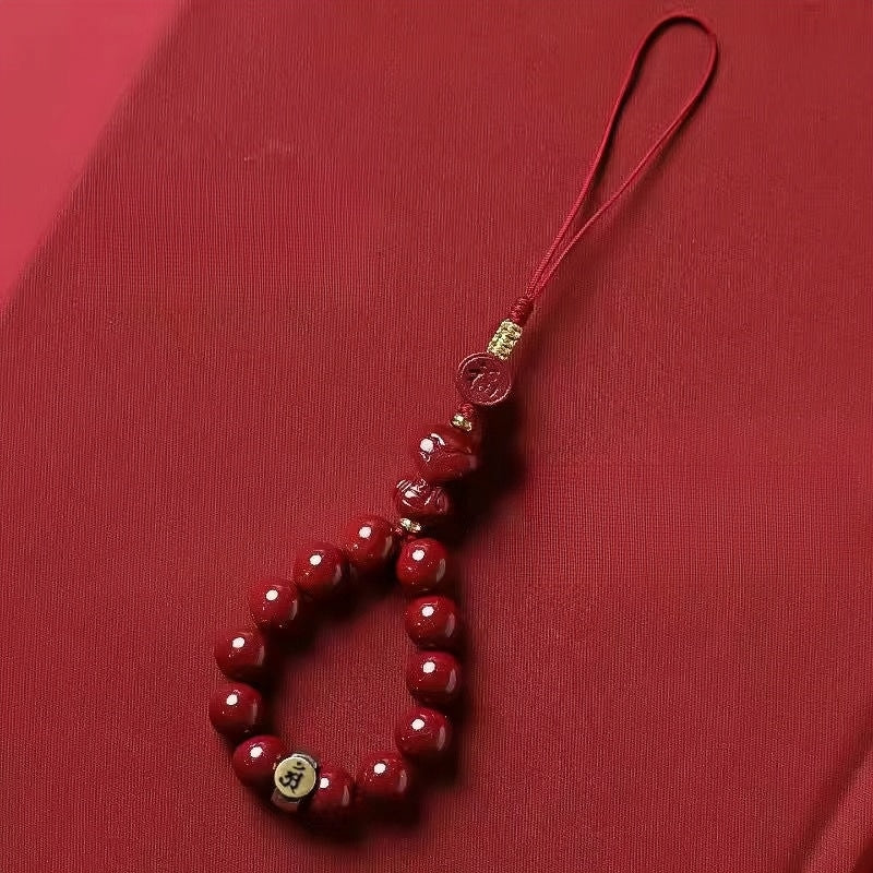 Cinnabar Lucky Charm Phone Strap