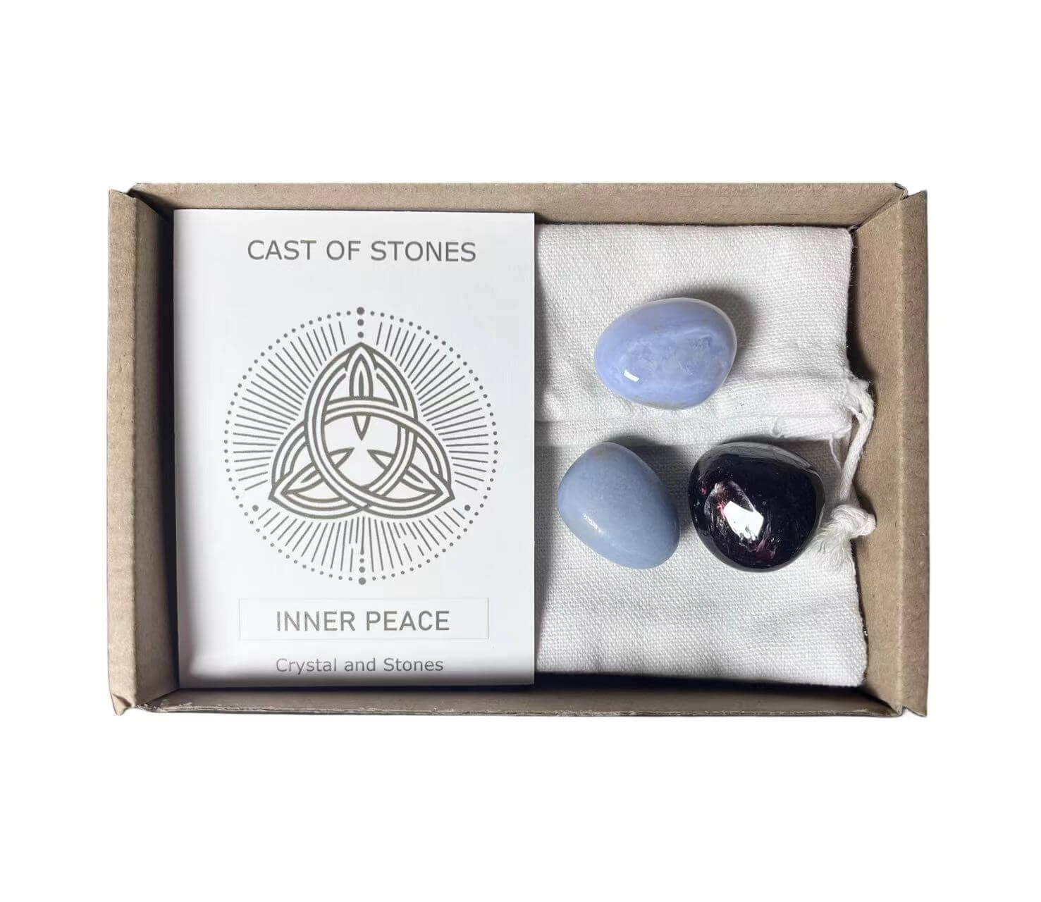 Soul Stir - Healing Journey Series - Energy Improvement with Inner Peace card and crystals in box